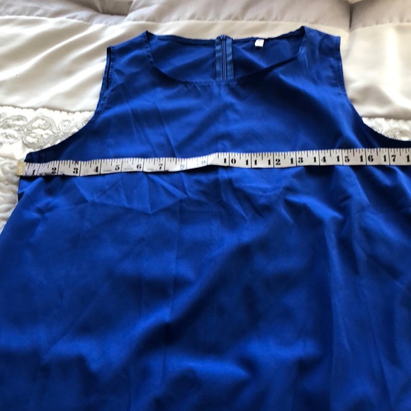 2/30🌻Lovely blue ruffled sleeveless dress XL/ 8 - Picture 5 of 6